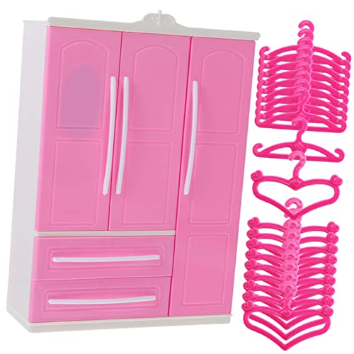 Gogogmee 1 Satz Kleiderschrank mit DREI Seiten Mini-Puppenhauszubehör Kleiderbügel für Puppen puppenmöbel Puppen Kleidung kleiderständer -Kleiderbügel Mini-Kleiderbügel Miniaturspeicher von Gogogmee