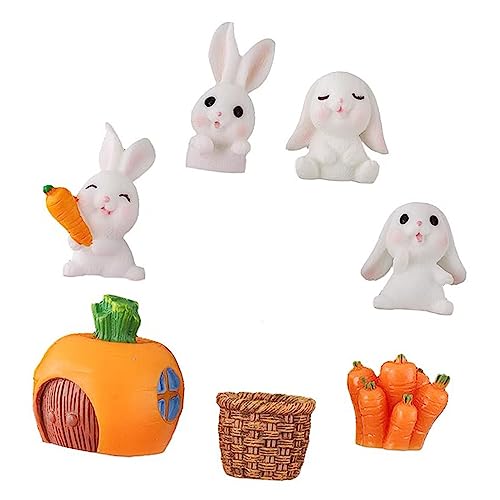 Gogogmee 1 Satz Kuchendekoration Essbare Schmetterlinge Zum Dekorieren Von Kuchen Zubehör Für Hasengeburtstagsfeiern Miniatur-hasen-ornament Kleine Kaninchenstatuen Für Den Garten Pvc von Gogogmee