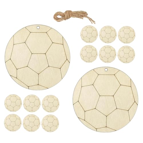 Gogogmee 1 Set Fußball Holzspäne Blanko Bastelschild Basisausschnitte Tafel Decoupage Papier Etiketten Tabs DIY Graffiti Holzblöcke Graffiti Chips Holzausschnitt von Gogogmee