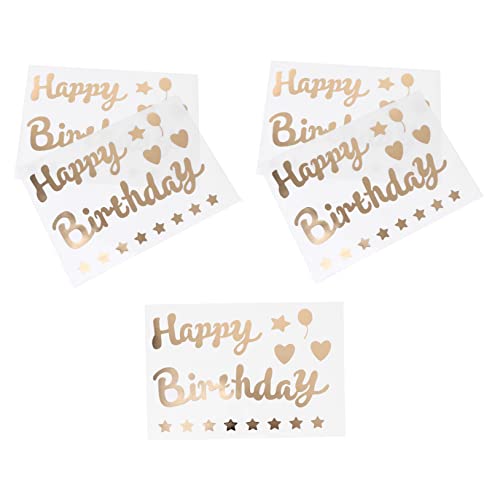 Gogogmee 10 STK Alles zum Geburtstag Aufkleber klare Luftballons Aufkleber für Kinder abnehm Aufkleber wandsticker raumdeko Party-Aufkleber Geburtstagsballonaufkleber Plastik Golden von Gogogmee