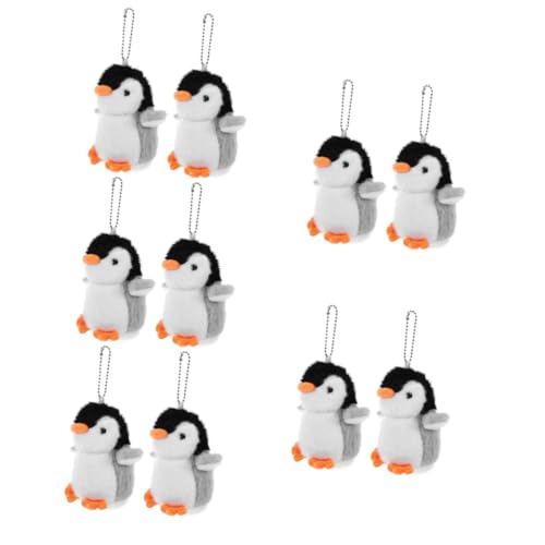 Gogogmee 10 Stk Pinguin-puppe-anhänger Plüschtiere Rucksack-tiere-anhänger Gefüllte Puppe Schlüsselanhänger Plüsch-schlüsselanhänger Pinguin Schlüsselanhänger Plüsch Plüsch-anhänger Grey von Gogogmee