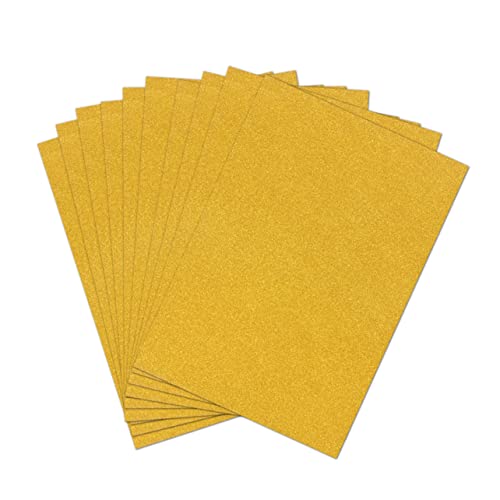 Gogogmee 10 Stück A4 Glitzerndes Kartonpapier Gold Für DIY Projekte Kunsthandwerk Und Scrapbooking Hochwertiger Glitterkarton Für Kreative Bastelideen von Gogogmee