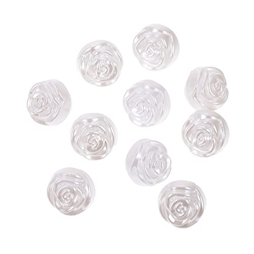 Gogogmee 100 Stk Rosenknopf Runder Blumenknopf Nähhaken Zum Selbermachen Knopf Machen Hochzeit Stoff Knöpfe Tasten Hosenknopf Hosenknöpfe Diy-knöpfe Kleiderknöpfe Zum Nähen Hemd Harz Weiß von Gogogmee