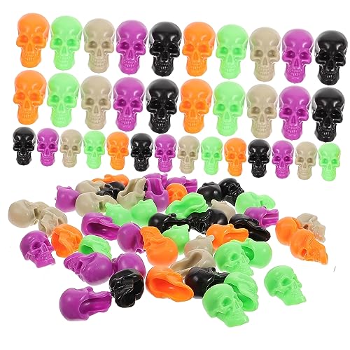 Gogogmee 100St Halloween-Totenkopfdekoration Winzige Totenkopfperle Süßes oder Saures Partydekor Sarg halloween spielzeug halloween toys Partyschädeldekorationen Schädelkopf-Statue Plastik von Gogogmee