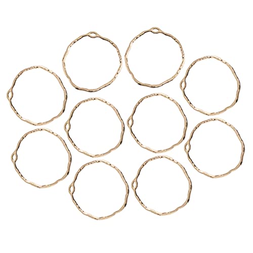 Gogogmee 10St DIY-Legierungsmaterial Schlüsselanhänger stumpfer Splitter baumwollseil baumwollkordel goldfarbe fäden Halsketten Ohrringe offene Lünetten Anhänger Halskette Lünetten Anhänger von Gogogmee