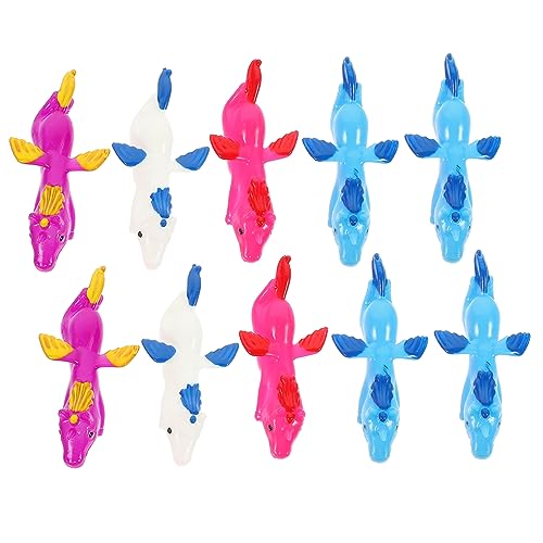 Gogogmee 10pcs Finger Dinosaurier Tier Spielzeug Elastischer Fliegerspielzeug Dinosaurierparty Gefälligkeiten von Gogogmee