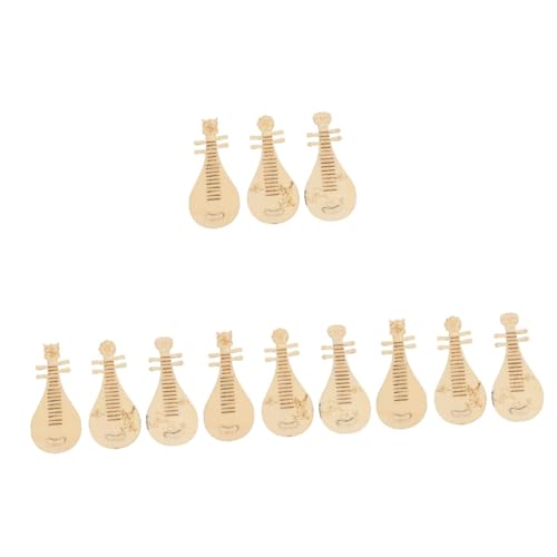 Gogogmee 12 STK Musikinstrument malen Chinesische Laute Gitarre selber Bauen Gitarrenspielzeug für Kinder frühes pädagogisches Lautenspielzeug pädagogisches Musikspielzeug Holz von Gogogmee