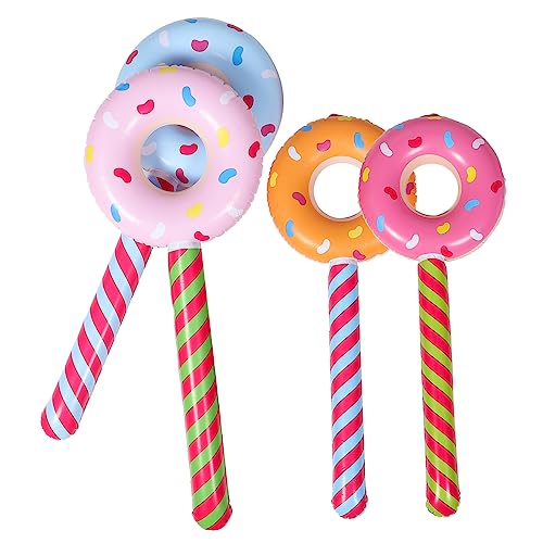 Gogogmee 12 Stk Aufblasbarer Donut-Stick Donut-Dekorationen Donut-Ballon Babyballons hühner spielzeug aufblasbare donut sommer aufblasbares spielzeug Donut Lutscher aufblasbare Sticks PVC von Gogogmee