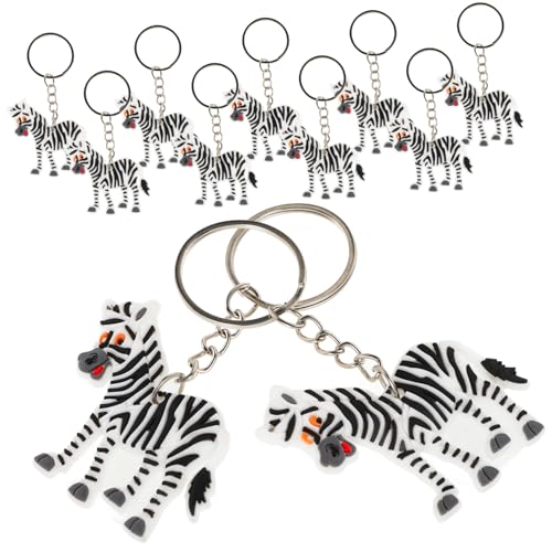 Gogogmee 12 Stück Zebra Schlüsselanhänger Schlüsselanhänger 3D Zebrafigur Schlüsselanhänger Süßer Auto Schlüsselanhänger Zebra Schlüsselanhänger Partygeschenk Schlüsselanhänger von Gogogmee