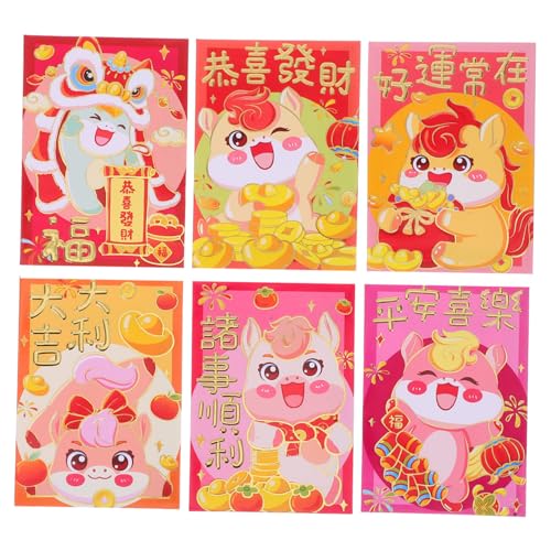 Gogogmee 120 Stück Chinesische Glücksgeldumschläge Jahr Des Pferdes Cartoon Rote Umschläge für Frühlingsfest Stabile Papierqualität Geschenkumschläge für Geldgeschenke und Karten Gogogmee 120 Stück Chinesische Glücksgeldumschläge Jahr Des Pferdes Cartoon Rote Umschläge für Frühlingsfest Stabile Papierqualität Geschenkumschläge für Geldgeschenke und Karten von Gogogmee