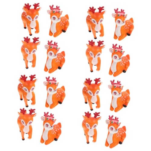 Gogogmee 16 Stk Mikro-Landschaftsverzierung animal figures tooniesfiguren blummentopf b toys anpflanztöpfchen Figuren von Waldtieren Hirsch Figur Cartoon-Hirschfiguren Mini-Hirschfigur PVC von Gogogmee