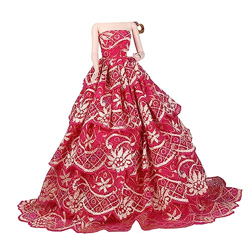 Gogogmee 1Stk Puppenkleid Puppenparty Kleiderpuppen Perlmutt Puppen verkleiden Sich Puppenhaus Puppen Kleidung doll Accessories Puppenkostüm passendes Outfit Puppenhochzeitskleid Rosy von Gogogmee