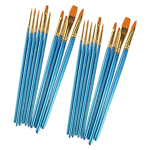 Gogogmee 2 Kunstmalereibedarf Pinsel mit runder Spitze Bürste zum Wachsen von Möbeln Kunstpinsel Mikropinsel Miniaturmalerei Acrylic Paint Brushes nylonbürste Brush pens Set Brush Set Blue von Gogogmee