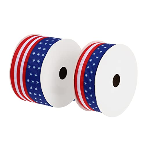 Gogogmee 2 Rollen 10 Yards Dekoratives Ribbon American Independence Theme Packbänder von Gogogmee