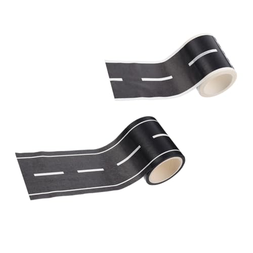 Gogogmee 2 Rollen Straßen Spielzeug Straßenklebeband Verkehrsklebeband Schwarzes Klebeband Zugaufkleber Verkehrsband Für Kinder Straße Washi Tape Washi-Klebeband Spurband Black Papier von Gogogmee