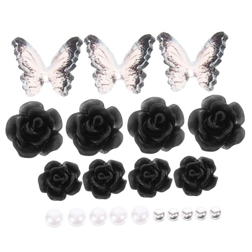 Gogogmee 2 Sets Schleifen Nagelkunst Dekoration Rosa Perle Gemischter Flacher Boden Diamanten Golddekor Nageledelsteine Damen Nagelanhänger Blumen Nagelanhänger Maniküre Anhänger von Gogogmee