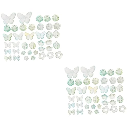 Gogogmee 2 Stück 1 Haarschmuck Zubehör Acrylperlen Nagelkunst Rosenblüten-Anhänger Nagel Charms schmuck personalisiert creative Material zur Herstellung von Kopfschmuck Reize Green von Gogogmee