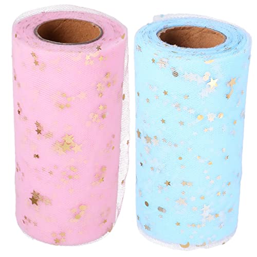 Gogogmee 2 Stück Rollen Stoffmaschenrolle pailletten sequin blumenstrauß klamoten vricut Dekorationen für Hochzeitszeremonien für Hochzeitsdekoration Hochzeit Tüllrock Stoff von Gogogmee