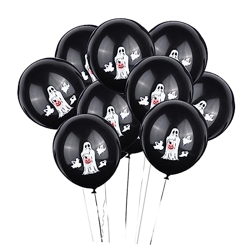 Gogogmee 20 Stück Halloween Party Ballons 12 Zoll Geister Latex Ballon Set Schwarz Perfekt Für Halloween Dekoration Gruselige Partys Und Festlichkeiten Langlebig Und Einfach Zu von Gogogmee