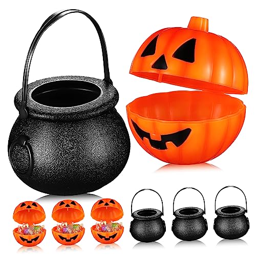 Gogogmee 20 Stück Süßigkeiten Eimer Halloween Süßes Oder Saures Eimer Halloween Goodie Bag Halloween Süßigkeitsboxen Halloween Süßigkeitseimer Party Süßigkeitsschüssel Hexengläser von Gogogmee