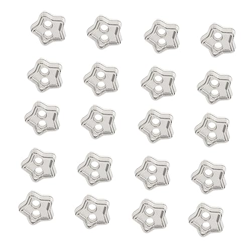 Gogogmee 200 Stk Knopf puppen kleidung für puppenkleidung Knöpfe für Puppenkleider microtaster DIY-Kleiderknöpfe Hemden für Kinder Ersatzknöpfe Puppe Pentastar-Knöpfe Legierung Silver von Gogogmee