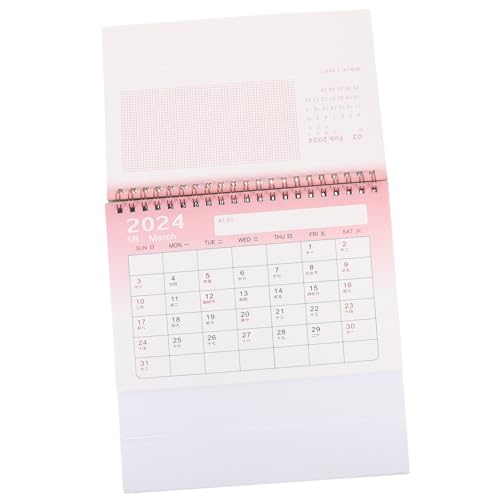 Gogogmee 2024 tischkalender kalender schreibtisch desk calendar Bürokalender zerreißbarer Kalender Tisch-Staffelei-Kalender Dekor monatliche Kalenderverzierung Desktop-Kalender Papier Blue von Gogogmee