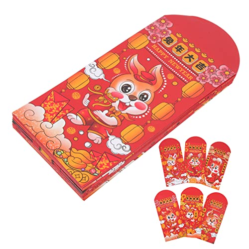 Gogogmee 24St 2023 Jahr der roten Kaninchenpakete neujahrsgeschenke neujahr new year rote Papiertüten japanische Party Neujahr Geldbeutel Frühlingsfest rotes Paket von Gogogmee