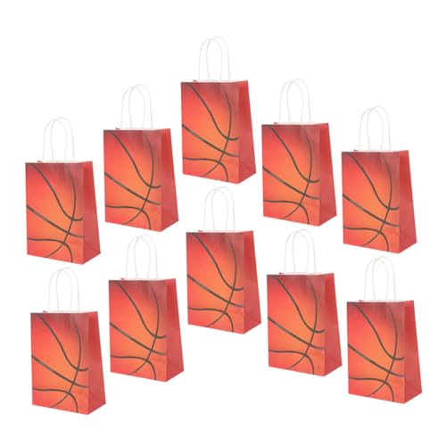 Gogogmee 24st Basketball-partygeschenktüte Geschenktüten Taschen Zum Verpacken Von Geschenken Papiertüten Verpackungsbeutel Für Basketball-bonbontüten Weißes Kraftpapier von Gogogmee