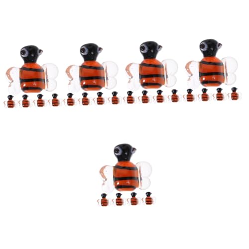 Gogogmee 25 Stk Biene Streuperlen Honigbienen-charme Puppenhaus Mini Biene Miniatur-bienen-anhänger Miniatur-honigbienen Gelbe Küchendekoration Mini-honigbienen-handwerk Charme Masse Glas von Gogogmee