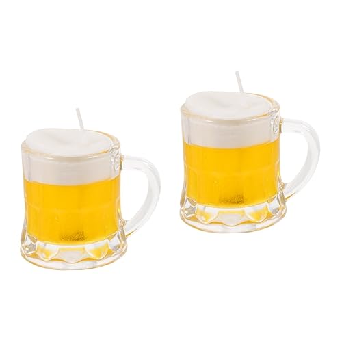 Gogogmee 2St Bierkrug Kerze Kerzen für Männer Duftvotivkerzen Hochzeit Weingläser Bulk-Weingläser Kerzen mit ätherischen Ölen verbände bierbecher dekoringe klares Bierglas Schnapsglas Wachs von Gogogmee