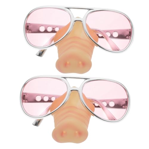 Gogogmee 2St Cosplay-Party-Brille große Nasenbrille Partybrille prop Schweinchen tierkostüme tier kostüme Mode Sonnenbrillen riesige sonnenbrille Brille mit Schweinenase lustige Brille Rosa von Gogogmee