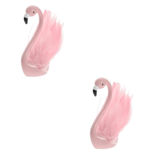 Gogogmee 2St Flamingo-Ornamente Flamingo-Modell Miniatur Spielzeug Flamingo-Cupcake-Topper Flamingo-Kuchenaufsätze Flamingo Wohnkultur Desktop-Dekor Flamingofiguren Flamingo-Figur Harz Rosa von Gogogmee