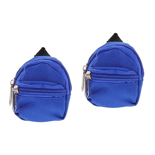 Gogogmee 2St Puppenrucksack Schließfach Rucksack für Puppen Mini- -Rucksack für puppenkleidung Puppen Kleidung rucksäcke Mini- -Dekore dekorative Puppenschultasche Polyester Blue von Gogogmee