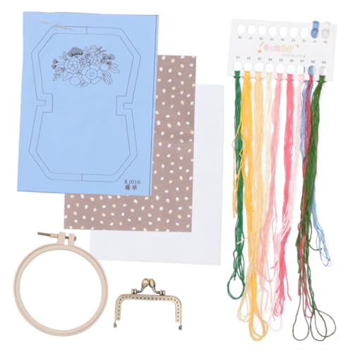 Gogogmee 2st Taschenstickerei Geldbörse Für Geldbörse Selber Machen Frau Handarbeitswerkzeuge Handstickerei-kits Handgemachte Stickerei Kinder Geldbörse Diy-geldbörsen-kit Stickgarn Blue von Gogogmee