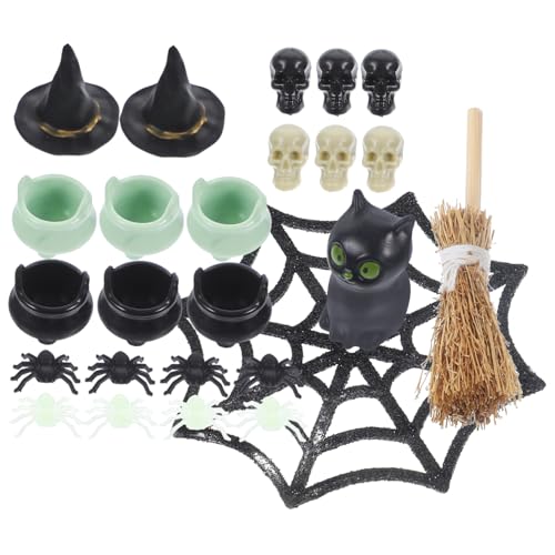 Gogogmee 3 Sätze Halloween-Wohndekoration Miniatur Hexendekor Halloween-Puppenhaus Heimdekoration halloween figuren halloween-figuren Mini- -Spielzeug Minifiguren aus Kunststoff Plastik von Gogogmee