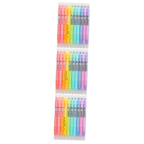 Gogogmee 30 Stk Löschbarer Textmarker Pastellmarker Löschbare Textmarker-marker Radierbarer Textmarker Mit Enden Pastellfarbener Flüssiger Textmarker Doppelseitiger Textmarker Plastik von Gogogmee