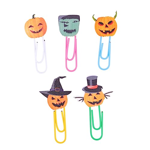 Gogogmee 30St Halloween-Clips Papier dekorative Büroklammern Kürbis-Büroklammern Büro+Zubehör Pin-Kürbisse Kürbisförmige Clips für Halloween kreative Büroklammern kreative Clips Hölzern von Gogogmee