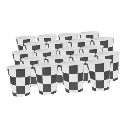 Gogogmee 30st Pappbecher Mit Rennmotiv Wasser Tee Tassen Wasser Pappbecher Checkered Flag Partyzubehör Renngeschirr Racing Party Karierte Pokale Getränkebecher Mit Zielflagge Papier von Gogogmee