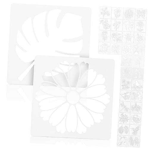 Gogogmee 36 Stk Malvorlage Blumenschablonen zum Malen Blumenwandschablonen Druckbare Mandala-Schablone Sonnenblumenschablonen Blumenzeichnungsschablonen Malbrett Malschablonen das Haustier von Gogogmee