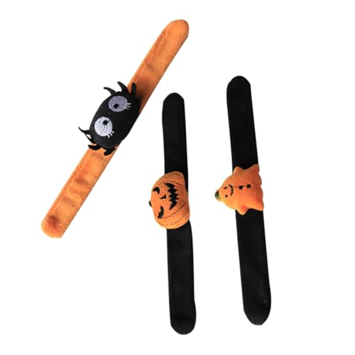 Gogogmee 3st Halloween-ring Kürbis-slap-armbänder Geister-slap-armbänder Spinnendekor Spider-slap-armbänder Slap-armbänder Mit Animal-print Halloween-partyzubehör Für Erwachsene Plüsch von Gogogmee