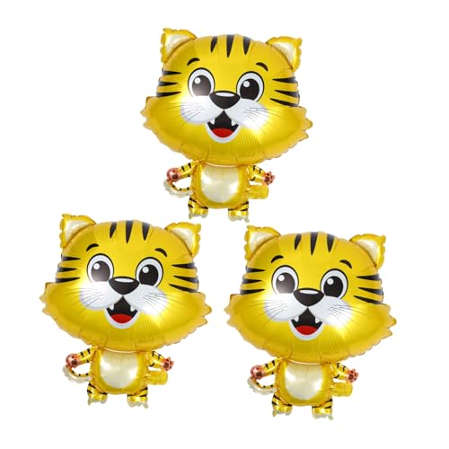 Gogogmee 3st Tiger-ballon Süßer Cartoon-ballon Schwebende Tigerballons Tiere Tigerballon Geburtstagsballon Partyballons Ballons Mit Zootieren Chinesische Glücksballons Golden Aluminiumfolie von Gogogmee