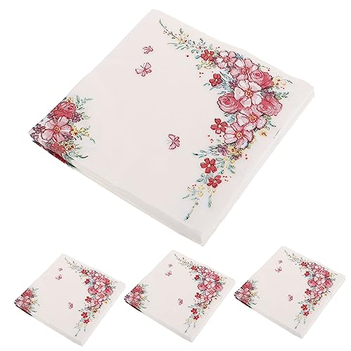 Gogogmee 4 Papierserviette Frühlingsblumenservietten Cocktailservietten Gästeservietten Mit Blumenmuster Dekorative Feiertagsservietten Themenbezogene Partyservietten Getränkeservietten von Gogogmee