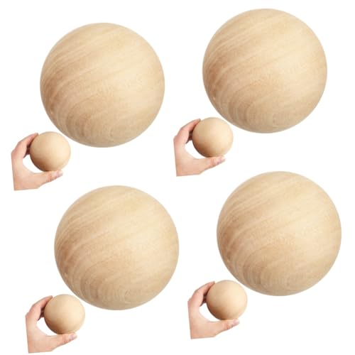 Gogogmee 4 Stück 9 Cm Runde Kugel Glatte Birkenkugeln Tischdekoration Ersatzbälle Kugeln Aus Buchenholz Kleine Runde Kugel 20cmholz Hartholz Runde Bastelbälle Massive Holzkugel Hölzern von Gogogmee