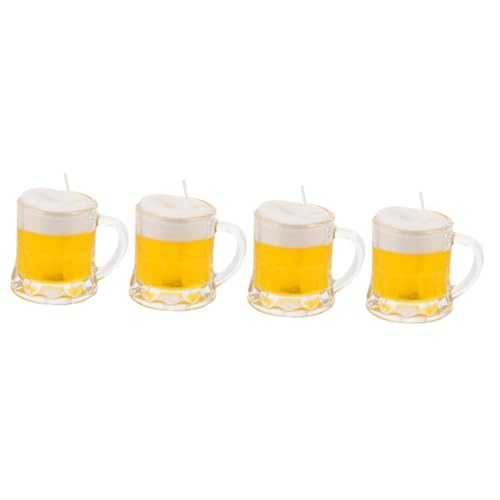 Gogogmee 4 Stück Bierkrug Kerze Mini-Kerze Duftvotivkerzen Hochzeit Weingläser Mini-Bierkrüge Bulk-Weingläser verbände bierbecher barzubehör Bier krug Partyweinbecher geschenkbierglas Wachs von Gogogmee