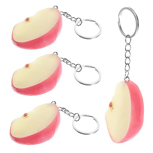 Gogogmee 4 Stück Kiwischeiben Praktischer Schlüsselanhänger Zeichen Handy-Anhänger Reize Obst Token Ringe charms anhänger deko Schlüsselanhänger aus Metall neuartiger Schlüsselanhänger PVC von Gogogmee