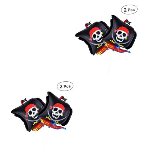 Gogogmee 4 Stück Luftballons Für Halloween Piratenspielzeug Piratenballons Dekorationen Für Piratenpartys Riesenballon Halloween-ballon-dekor Piratenboot Ballonfolie Formspielzeug Black von Gogogmee