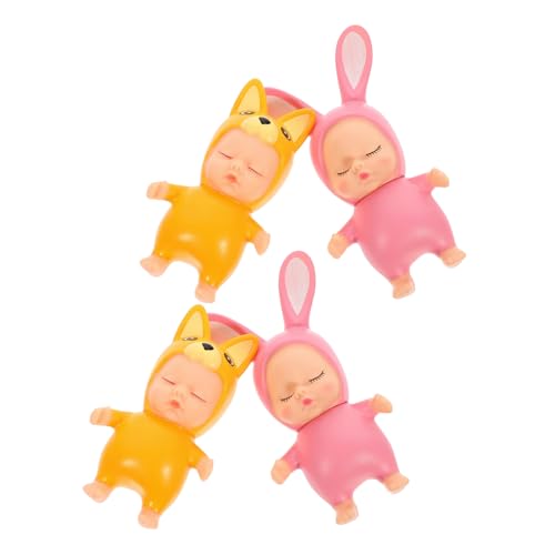 Gogogmee 4 Stück Schlafender -Kuchen-Korb Schlafende Babyfiguren multifunktionales Puppenfiguren-Dekor party decoration party dekoration neuartige Tortenverzierung Wohnaccessoire PVC von Gogogmee