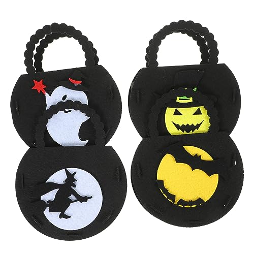 Gogogmee 4 Stück halloween tasche halloween bag geschenktüte Halloween-Kekstüte Halloween-Filztaschen Süßigkeiten Halloween-Leckerli-Tasche Süßigkeitenverpackungsbeutel Filzstoff von Gogogmee