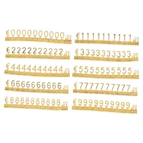 Gogogmee 40 Stk Preisschild Aus Metall Preisaufkleber Für Einzelhandelspreisschilder Preisanzeigewürfel Für Schmuck Preisschildmaschine Etiketten Preisanzeige Zeichen Golden Legierung von Gogogmee