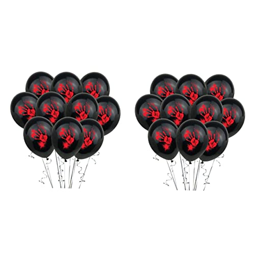 Gogogmee 40 Stück 12 Latexballon schwarzes Akzentdekor Spielzeug schwarzes Dekor Halloween-Hexenballon halloween luftballons halloween ballons Blut Fingerabdrücke Ballon 12-Zoll-Ballon rot von Gogogmee